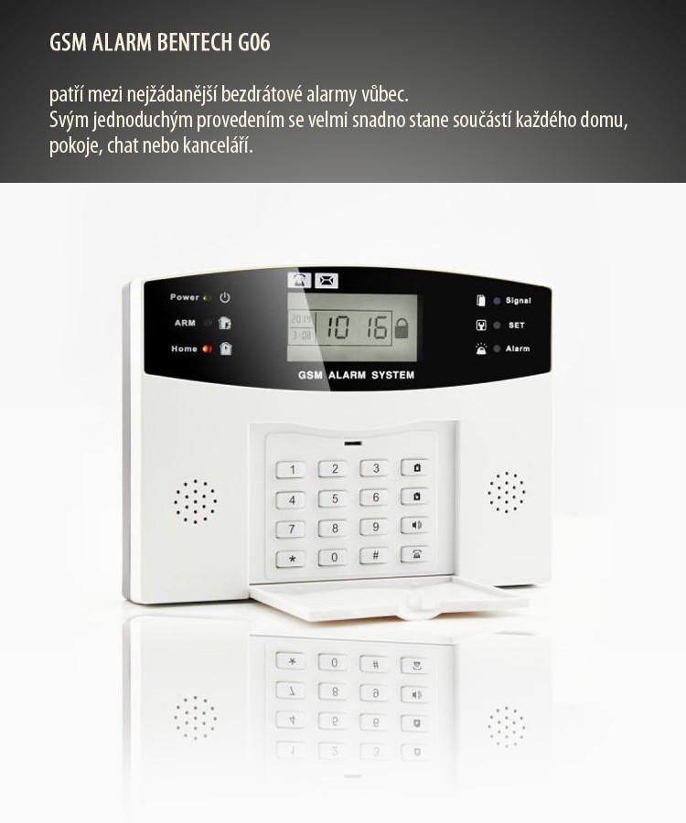 Bezdrôtový GSM alarm BENTECH G06