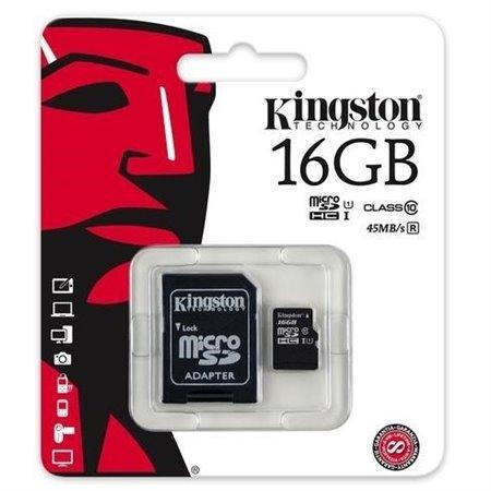 MicroSD HC 16GB Kingston class 10 s adaptérom