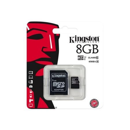 Micro SD HC 8GB Kingston pamäťová karta + adaptér