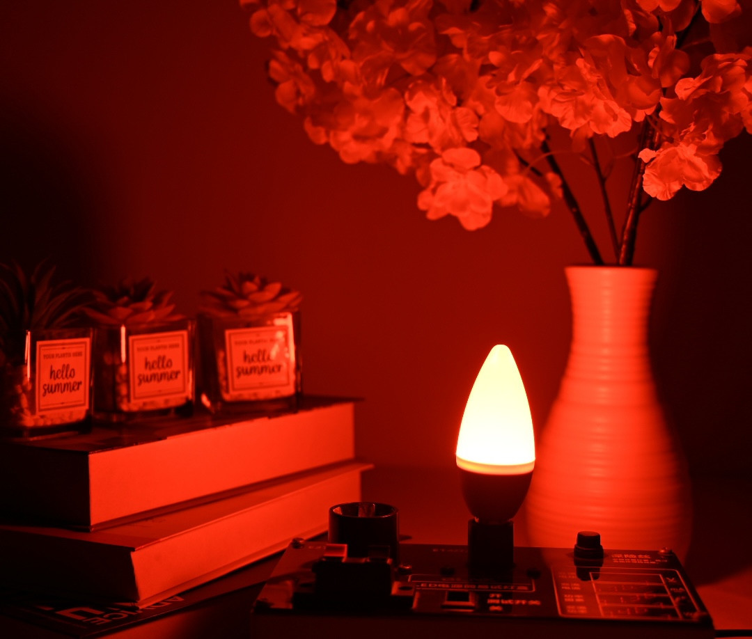 3W LED žiarovka bez modrej zložky LuDream - Red (E14)