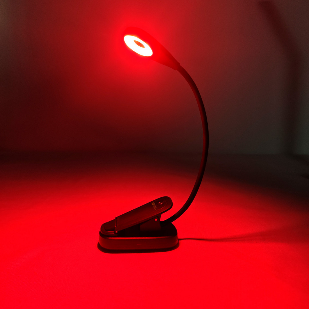 LED lampička na čítanie bez modrej zložky LuDream Flexi - Red