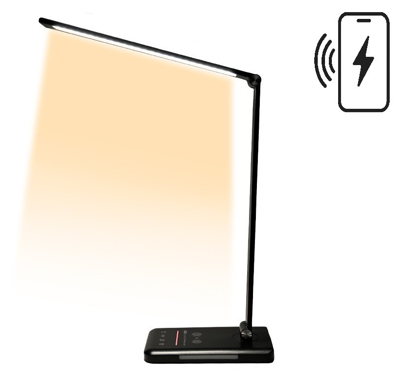 LED stolová lampa bez modrej zložky LuDream Focus Charge+ Black